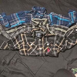 Plaid Flannel Shirts in Blue and Black